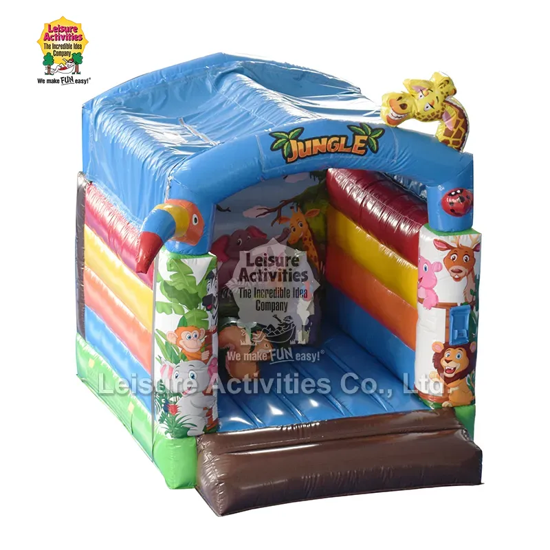 Cómo la mini jungla animosa inflable del castillo con el tejado apoya el entretenimiento compacto