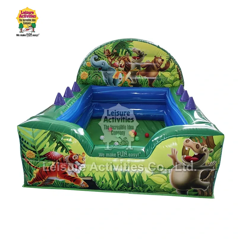 Piscina inflable de bolas de jungla con malabaristas de aire